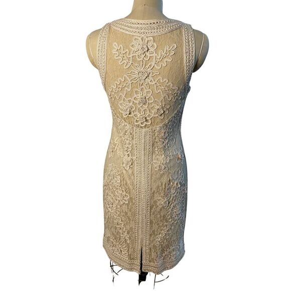 Sue Wong Nocturne Ivory Lace Dress Size 10 EUC Designer - Picture 6 of 8